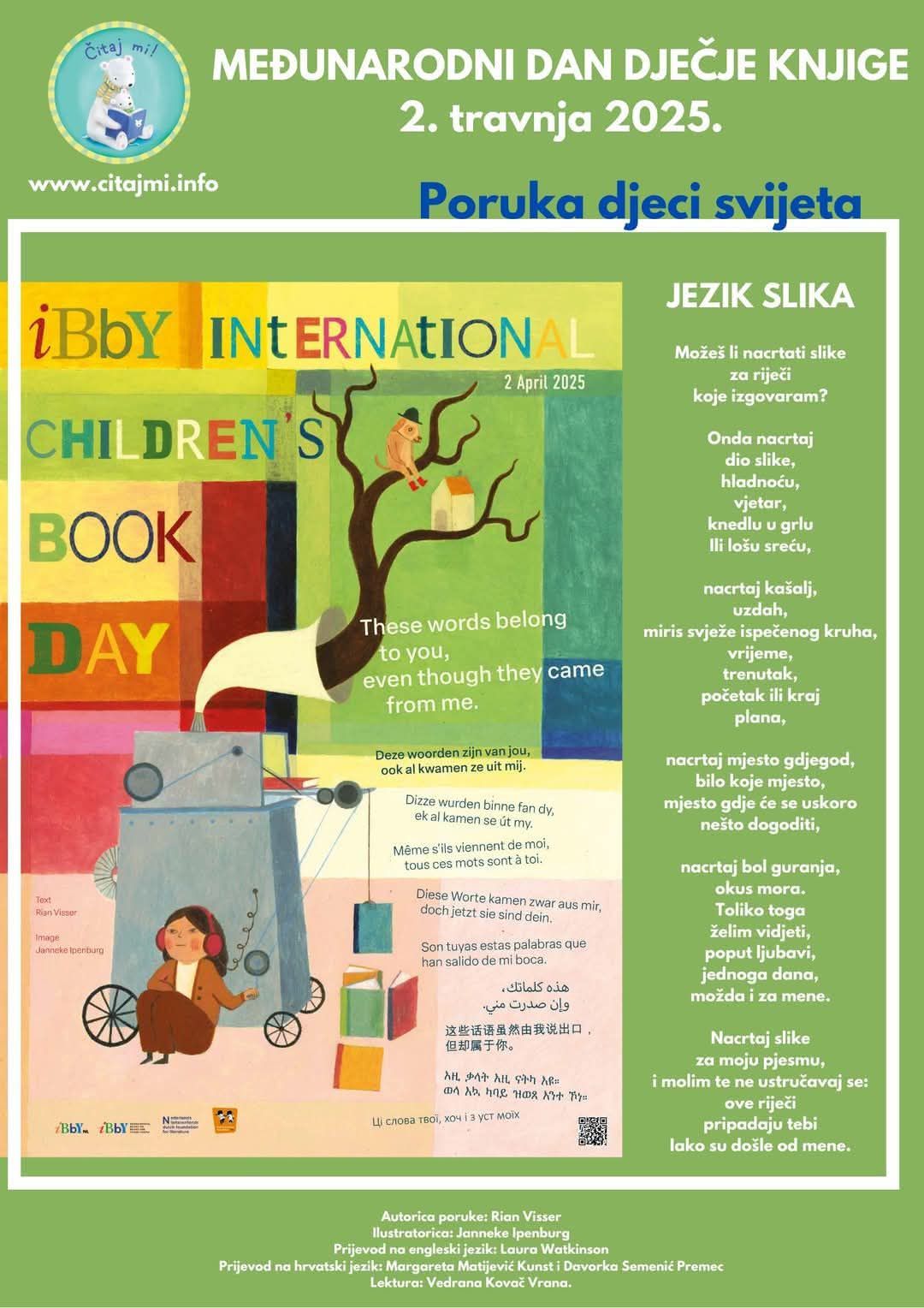 Međunarodni dan dječje knjige i 12. rođendan kampanje “Čitaj mi”