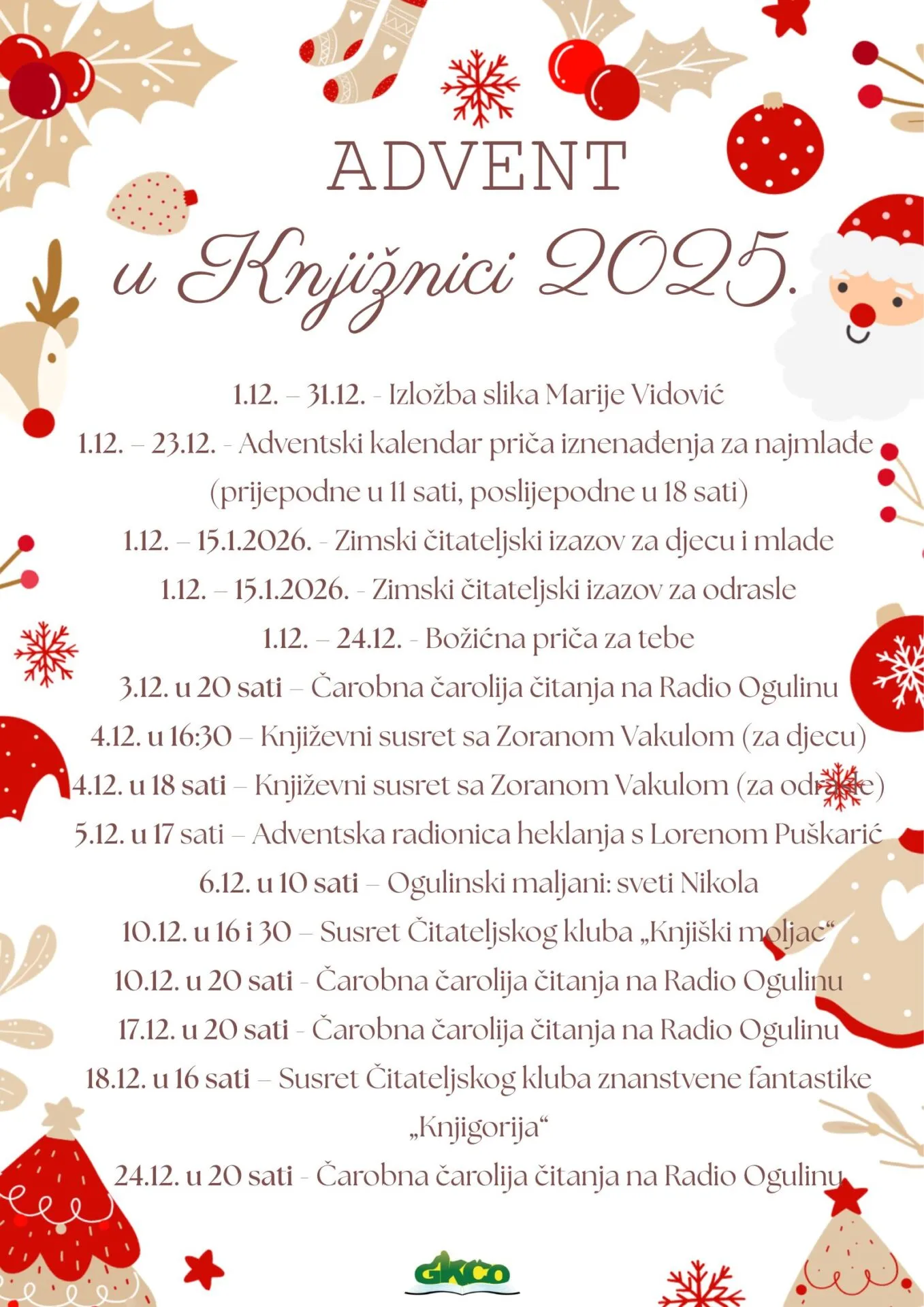 Advent u Gradskoj knjižnici i čitaonici Ogulin 2025.