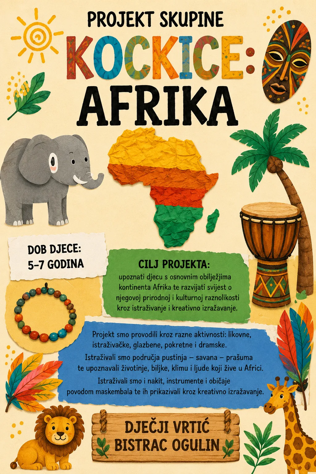 Afrika u očima djece – izložba likovnih radova odgojne skupine Kockice DV Bistrac