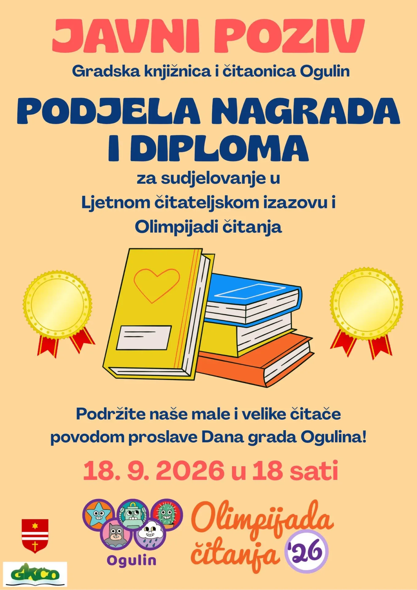 Podjela nagrada i diploma sudionicima Ljetnog čitateljskog izazova i Olimpijade čitanja